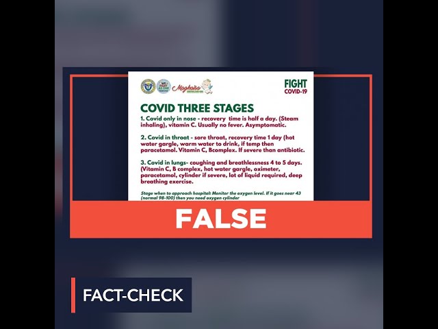 FALSE: 3 stages of COVID-19