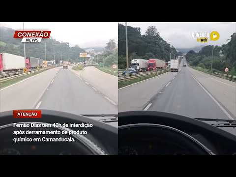 Vídeo: Fernão Dias tem 40h de interdição após derramamento de produto químico em Camanducaia.