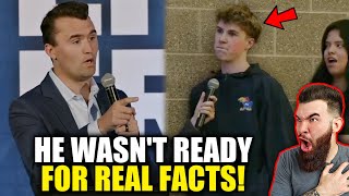 SMUG COLLEGE STUDENT WALKS OFF AFTER GETTING EXPOSED BY CHARLIE KIRK!