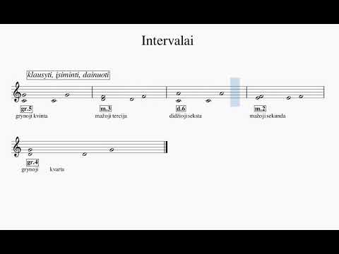 Intervalai 7, nuo sekundos iki sekstos | SOLFEDŽIO PAMOKOS