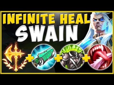 OUTHEAL ALL DAMAGE TAKEN WITH INFINITE HEAL SWAIN BUILD! SWAIN S10 TOP GAMEPLAY! - League of Legends