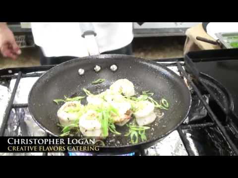 Catalina Offshore Products - Christopher Logan prepares Colossal Shrimp