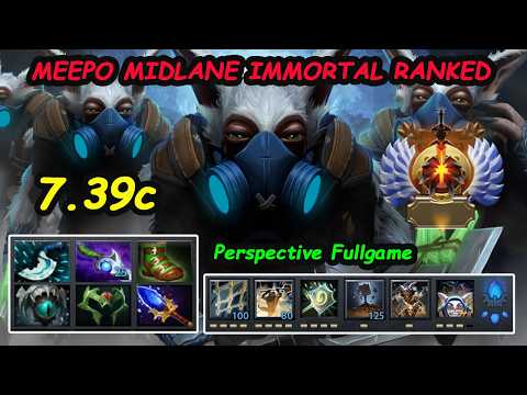 Meepo Midlane Immortal Ranked Perspective FullGame | 7.39c Dota 2