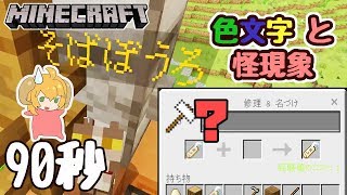 【マインクラフト】名札で色文字＆怪現象？【90秒のマイクラ】