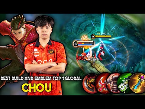 CHOU BEST BUILD AND EMBLEM 2025  | TOP 1 GLOBAL CHOU BUILD AND EMBLEM | EMMAN CHOU BUILD AND EMBLEM