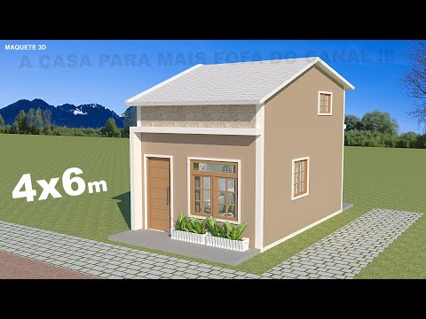 Casa 4X6 metros - com mezanino, House 4X6m, Casa para alugar, Mini casa decorada