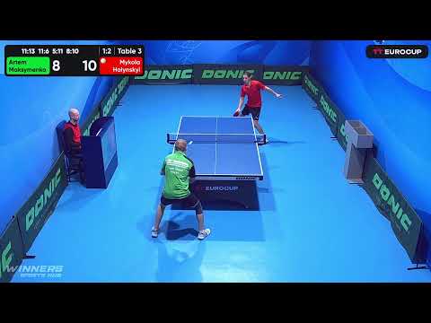 13:40 Artem Maksymenko 1-3 Mykola Halynskyi 01.05.2023 TT Euro.Cup Ukraine Star. Table 3