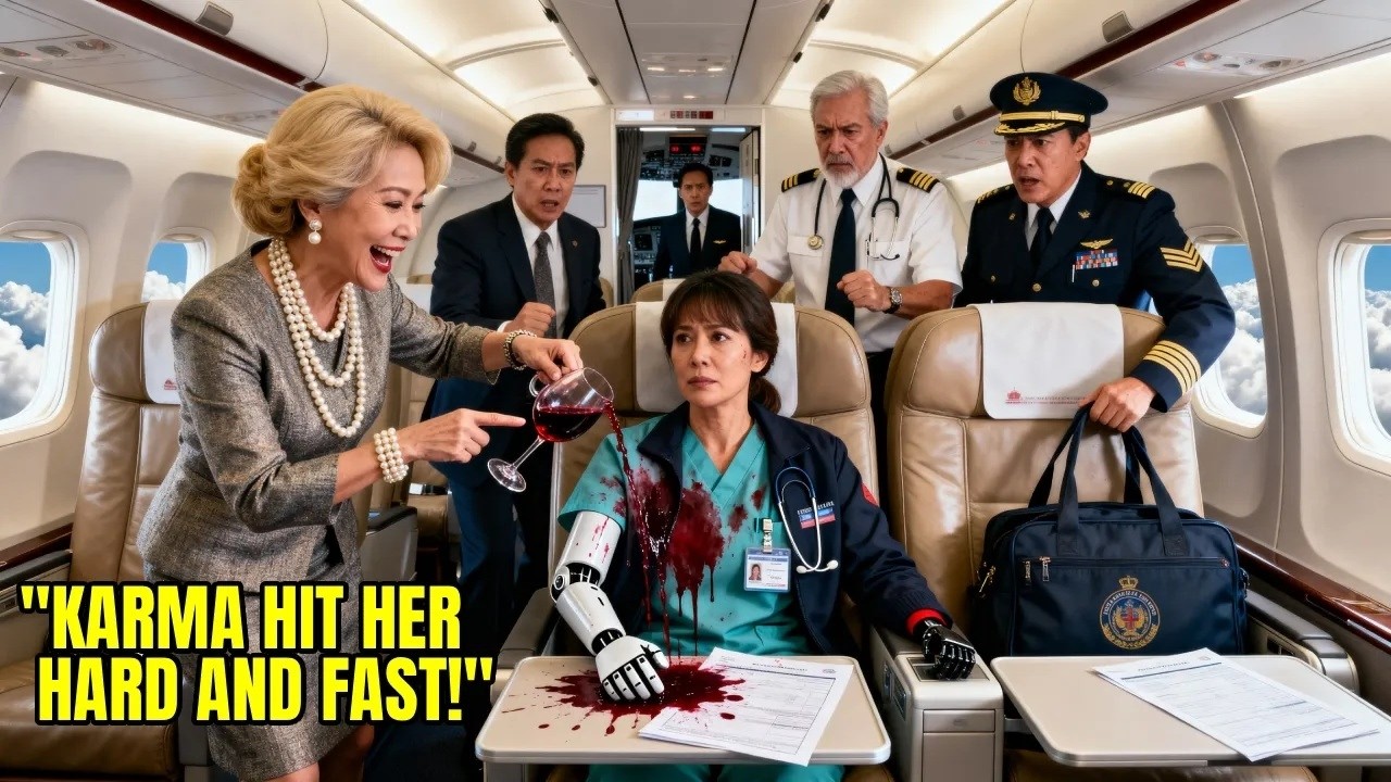 Karen Poured Wine on Amputee Nurse on Flight 408 — Didn’t Realize She Was, Karma Hit Hard