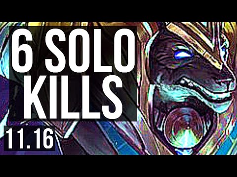 NASUS vs HECARIM (TOP) | 6/0/0, 6 solo kills, 1.6M mastery, 500+ games | EUW Master | v11.16