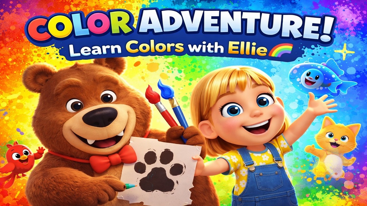 Ellie’s Colorful Museum Adventure 🌈 Learn Colors for Kids | Fun Art Exploration with Teddy