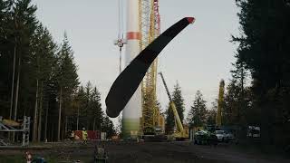 Rotorblatt-Montage Windenergieanlage Schauinsland
