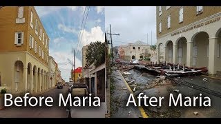 St. Croix , Christiansted , before and after hurricane Maria,  US Virgin Islands
