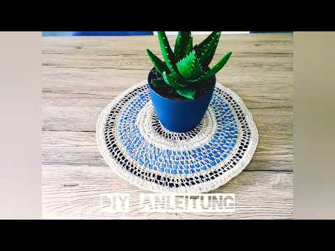 Platzset häkeln - Häkelanleitung / mit Tshirt Garn und Makramee Garn