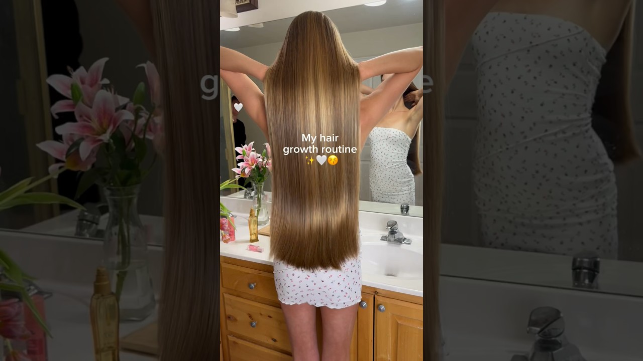 My hair growth routine for long, healthy & shiny hair ✨🎀 #hairgrowth #haircare