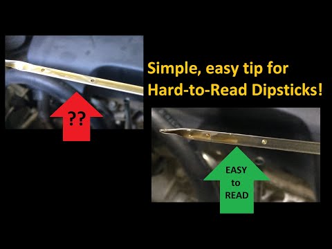 Dipstick hard to read?  Easy tip for hard-to-read dipsticks (Toyota 2GR-FE dipstick shown)