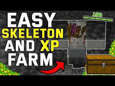 EASY Skeleton Spawner XP Farm Minecraft 1.21+ (Bedrock,Mcpe,Ps4,Xbox)