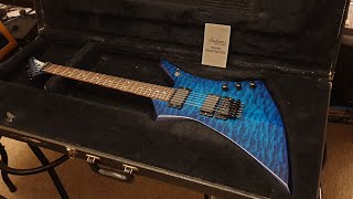 Video thumbnail for 1985 USA Jackson San Dimas Custom Shop Kelly KE2 Blue Quilt Top Floyd Guitar Up Close Video Review by Essex Recording Studios
