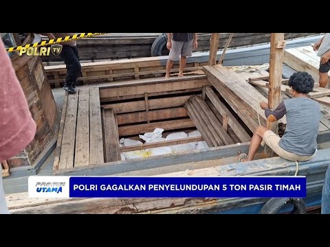POLRES BANGKA BARAT GAGALKAN PENYELUNDUPAN 5 TON PASIR TIMAH