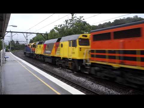 G534 hauling transfer of 5 Aurizon locos - 26/1/15