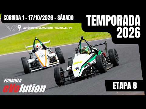 Etapa 8 - 2026 - FÓRMULA EVOLUTION - Corrida 1 - Autódromo de Cascavel/PR - AO VIVO