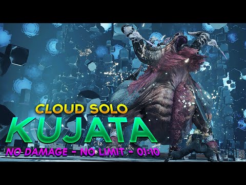 FF7 Rebirth - Kujata Full Might - Cloud Solo (No Damage, No Limit, 1:10)