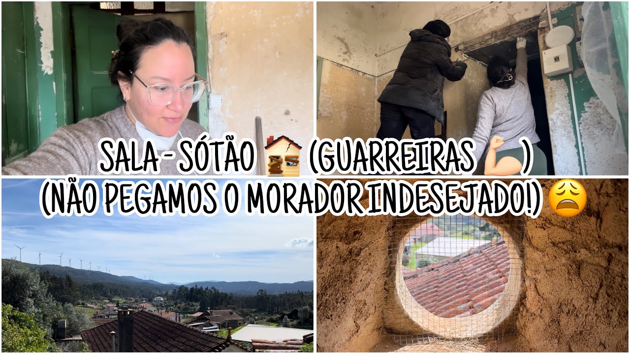 SALA E SÓTÃO 🏚️ - MUITO TRABALHO!!! 😮‍💨  NÃO PEGAMOS ELE! 🐁 VLOG 🇵🇹  #diariodareforma