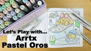 Lets Play With... Arrtx Oros Pastel Brush Tip Alcohol Markers || Adult Coloring