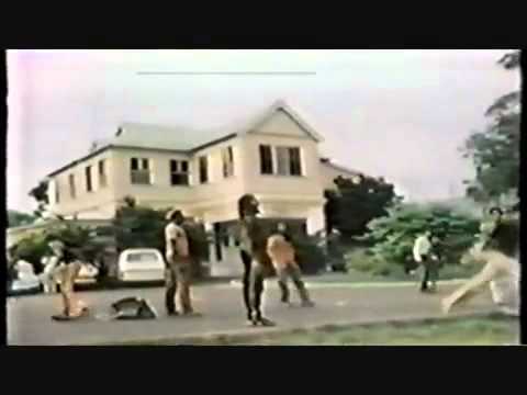 Bob Marley playing football with friends in 56 hope road in 1979