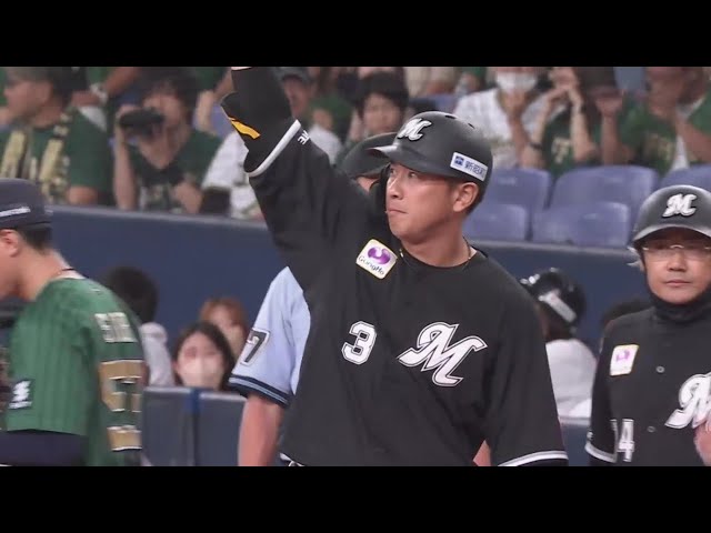 【1回表】ベテランの一打で先制!! マリーンズ・角中勝也 直球を弾き返すライトへのタイムリー!! 2023年8月27日 オリックス・バファローズ 対 千葉ロッテマリーンズ