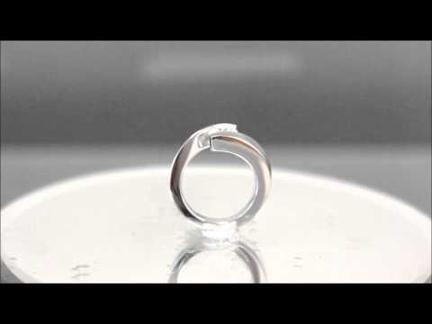 EGL USA H-VS2 14K White Round Diamond Engagement Ring Tension Solitaire 1.00ctw - ASW - 762N