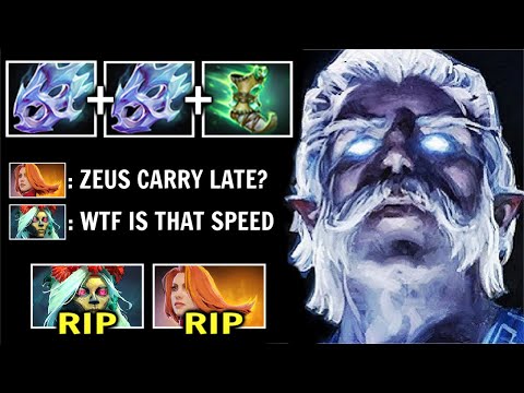 ULTIMATE GOD 2x Moon Shard + Force Boots Zeus Carry Late Game vs Muerta Max Lightning DMG WTF Dota 2