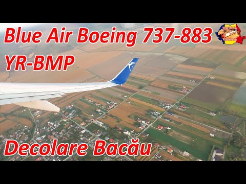 [4K] Decolare avion Boeing 737-883 YR-BMP pe ruta Bacau - Milano [2021]