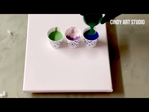 Under the Sea acrylic pearl pour painting, Acrylic pouring abstract painting. Easy abstract art.