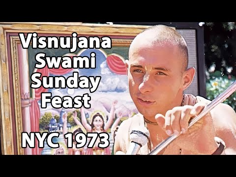Visnujana Swami Class and Kirtan at NYC Sunday Love Feast 1973 - Hare Krishna Temple