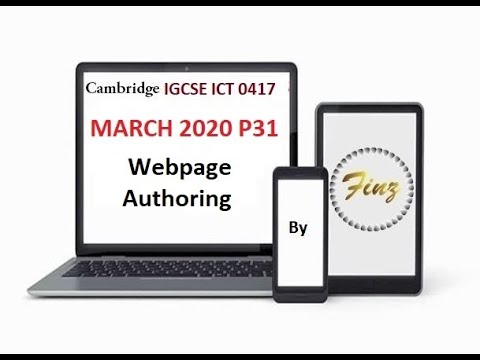 IGCSE ICT (0417) March 2020 P3 Webpage