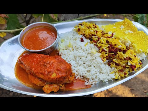 Persian Barberry Rice with Chicken| Famous Iranian Food for cermonies&parties| Zereshkpolo Morgh