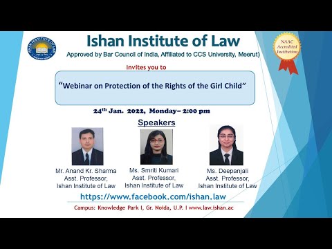 Webinar on Protection of the Rights of the Girl Child | Ishan Law