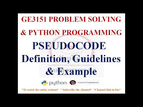 Pseudocode Definition And Guidelines Ge3151 Problem Solving And Python Programming Notes