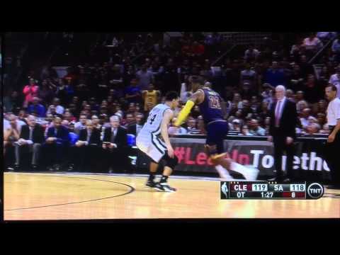 Kyrie Irving and LeBron James catch fire in 4th/OT vs Spurs 3/12/15