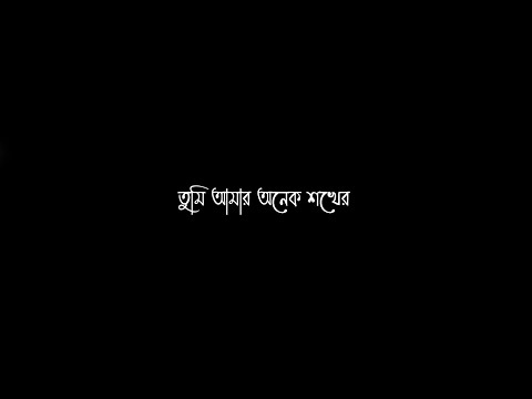Tumi Amar Onek Shokher | তুমি আমার অনেক শখের | black screen lyrics | 🥰💙
