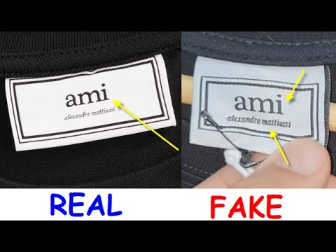 Real vs fake Ami Paris shirt. How to spot fake Alexandre Mattiusi tee shirt