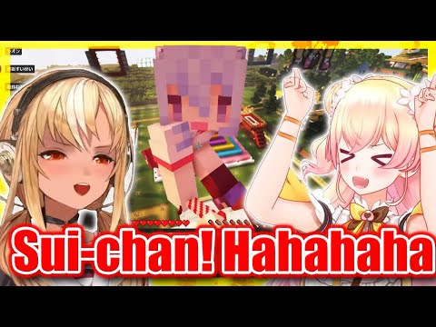 holoyume - VTuber ENG Subs ホロ夢 - (MultiPOV) Flare Nene & Suisei Nonstop Trolling Each Other & Laughing - Minecraft 【ENG Sub Hololive】