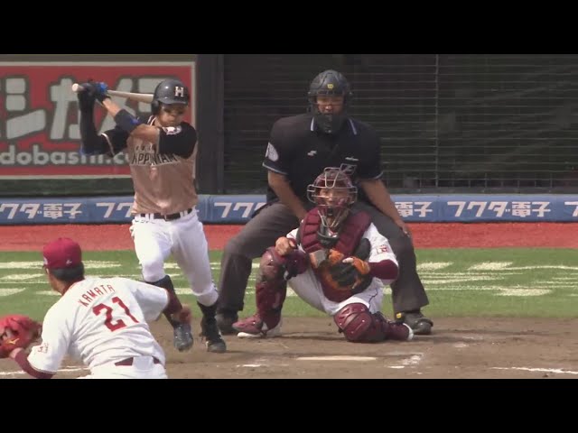 【5回表】初球を狙い撃ち!! ファイターズ・中島卓の二遊間へのタイムリーヒット!! 2019/5/14 E-F