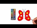 VẼ VÀ TÔ MÀU CON BƯỚM | Bé học vẽ tranh | Glitter Butterfly coloring and drawing for Kids & Toddlers