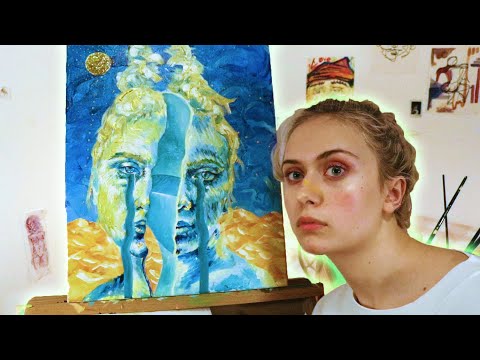 surreal painting self portrait by anja