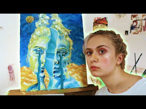 surrealist self portrait painting tutorial by anja