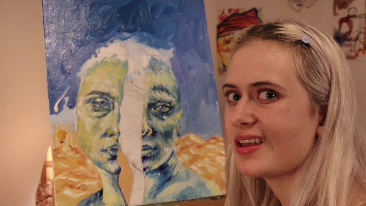 surrealist self portrait painting tutorial by anja