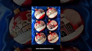 Sada vánočních koulí ČERVENÝ HRADEC 6 ks