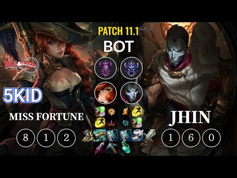 KT 5kid Miss Fortune vs Jhin Bot - KR Patch 11.1
