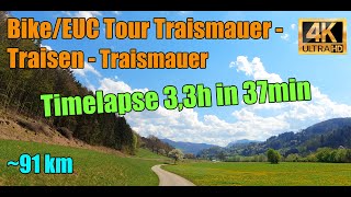 Official 🇦🇹 Bike/EUC Tour Traismauer - Traisen - Traismauer | Timelapse | 4K
